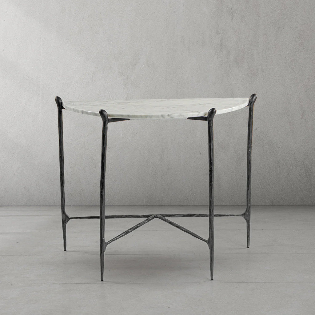 Aurelia Horn Semi-Circle Marble Console Table