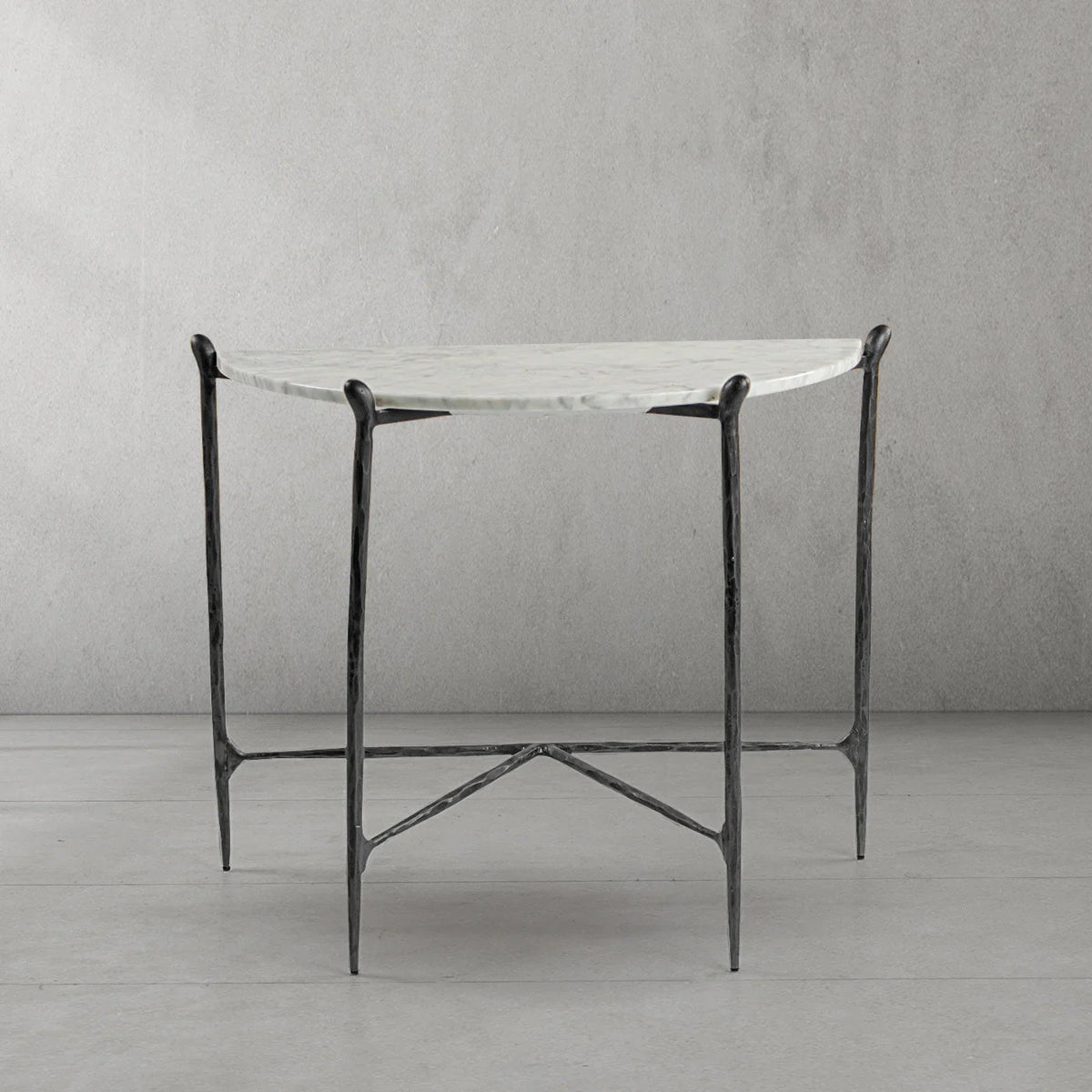 Aurelia Horn Semi-Circle Marble Console Table