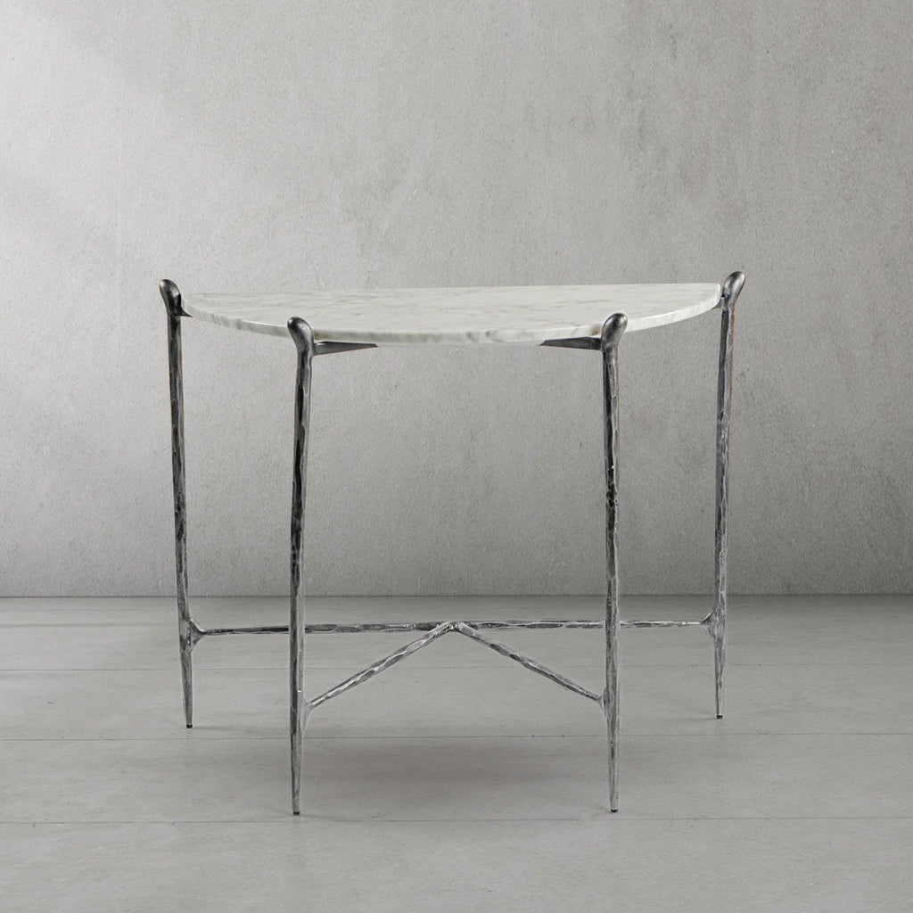 Aurelia Horn Semi-Circle Marble Console Table