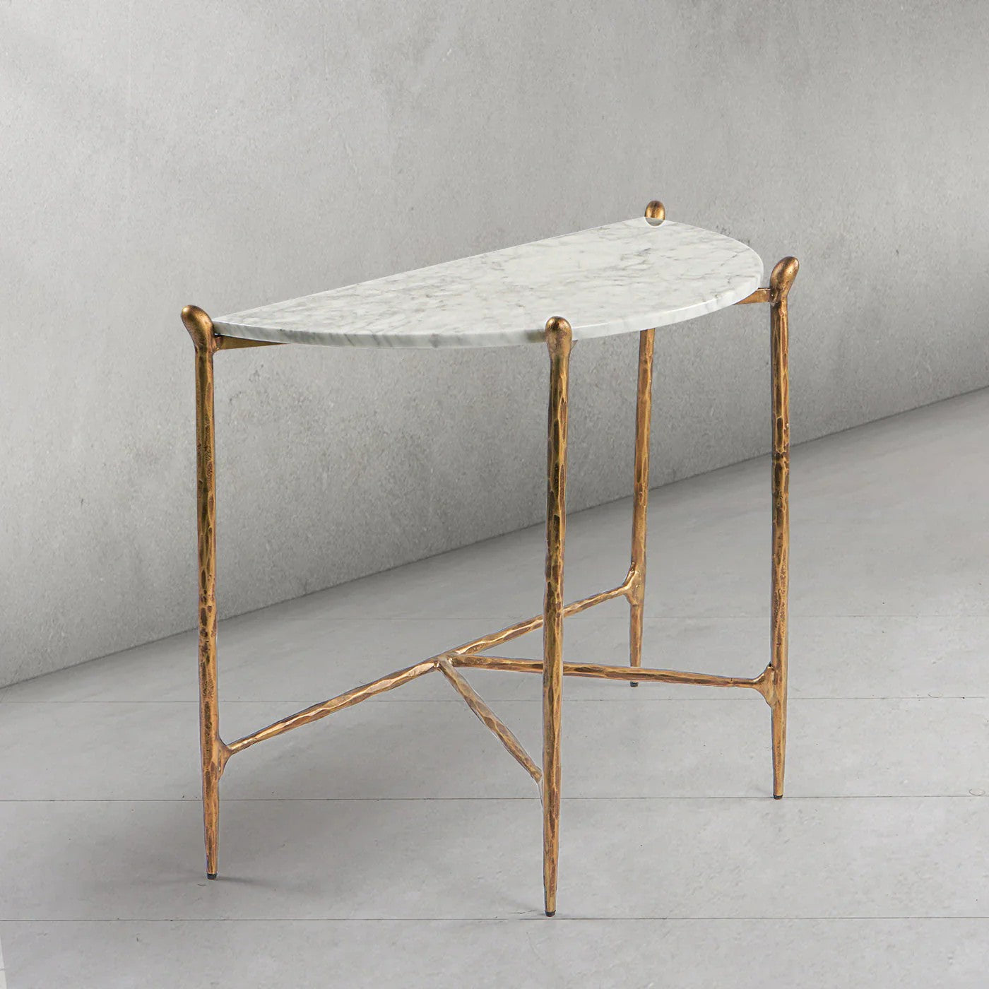 Aurelia Horn Semi-Circle Marble Console Table