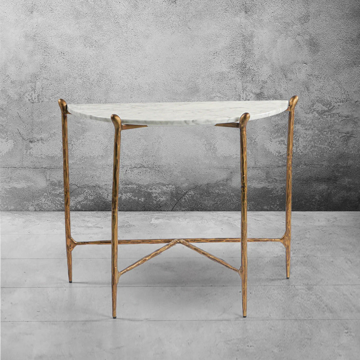 Aurelia Horn Semi-Circle Marble Console Table