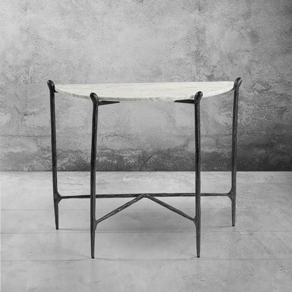 Aurelia Horn Semi-Circle Marble Console Table