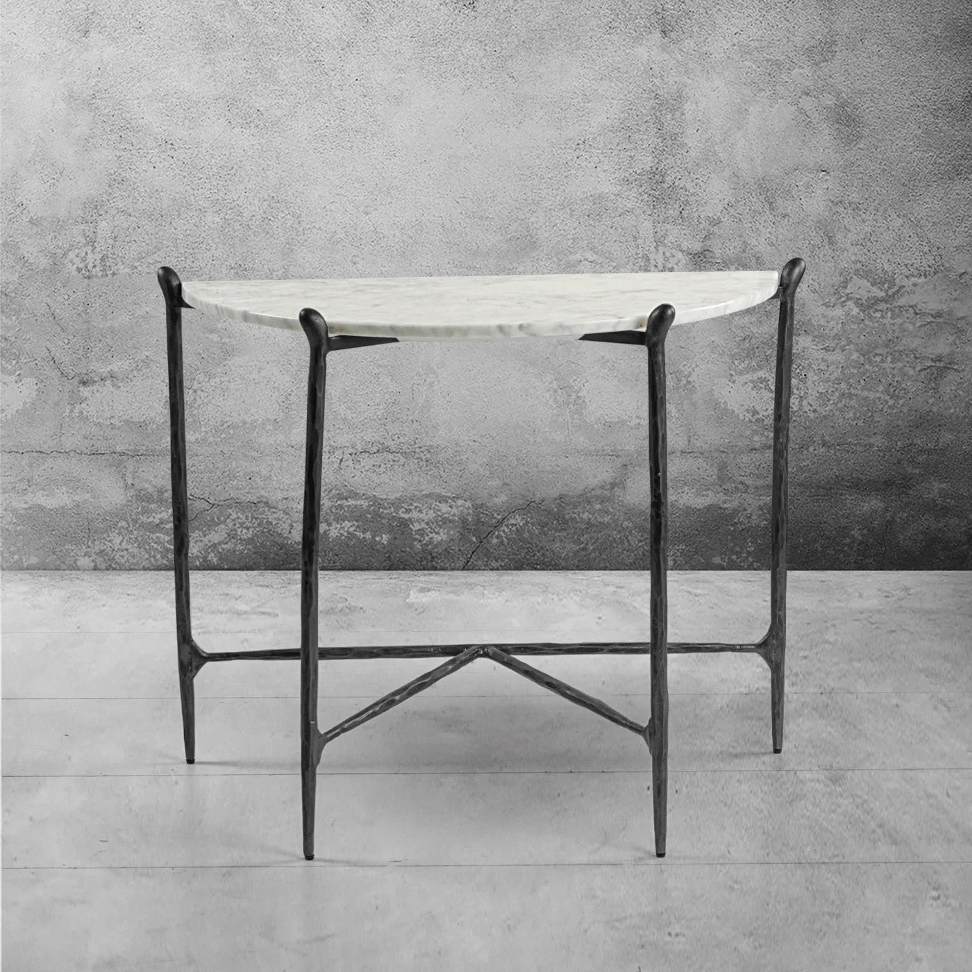 Aurelia Horn Semi-Circle Marble Console Table