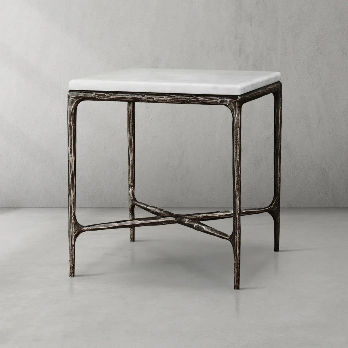 Aurelia Marble Square Side Table 18" 22"