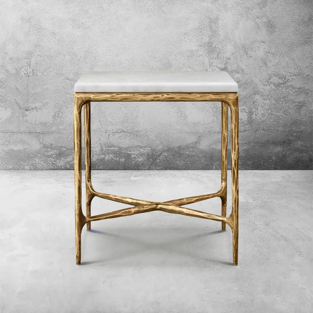 Aurelia Marble Square Side Table 18" 22"