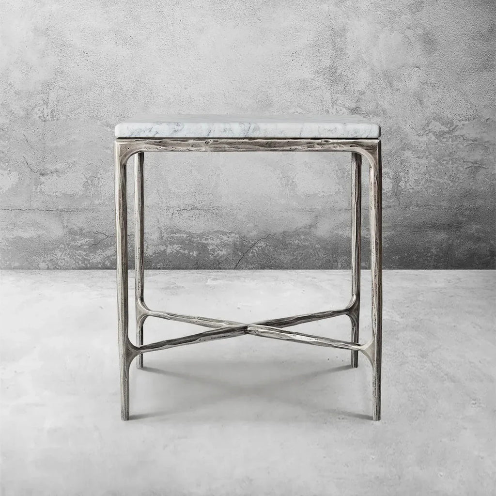 Aurelia Marble Square Side Table 18" 22"