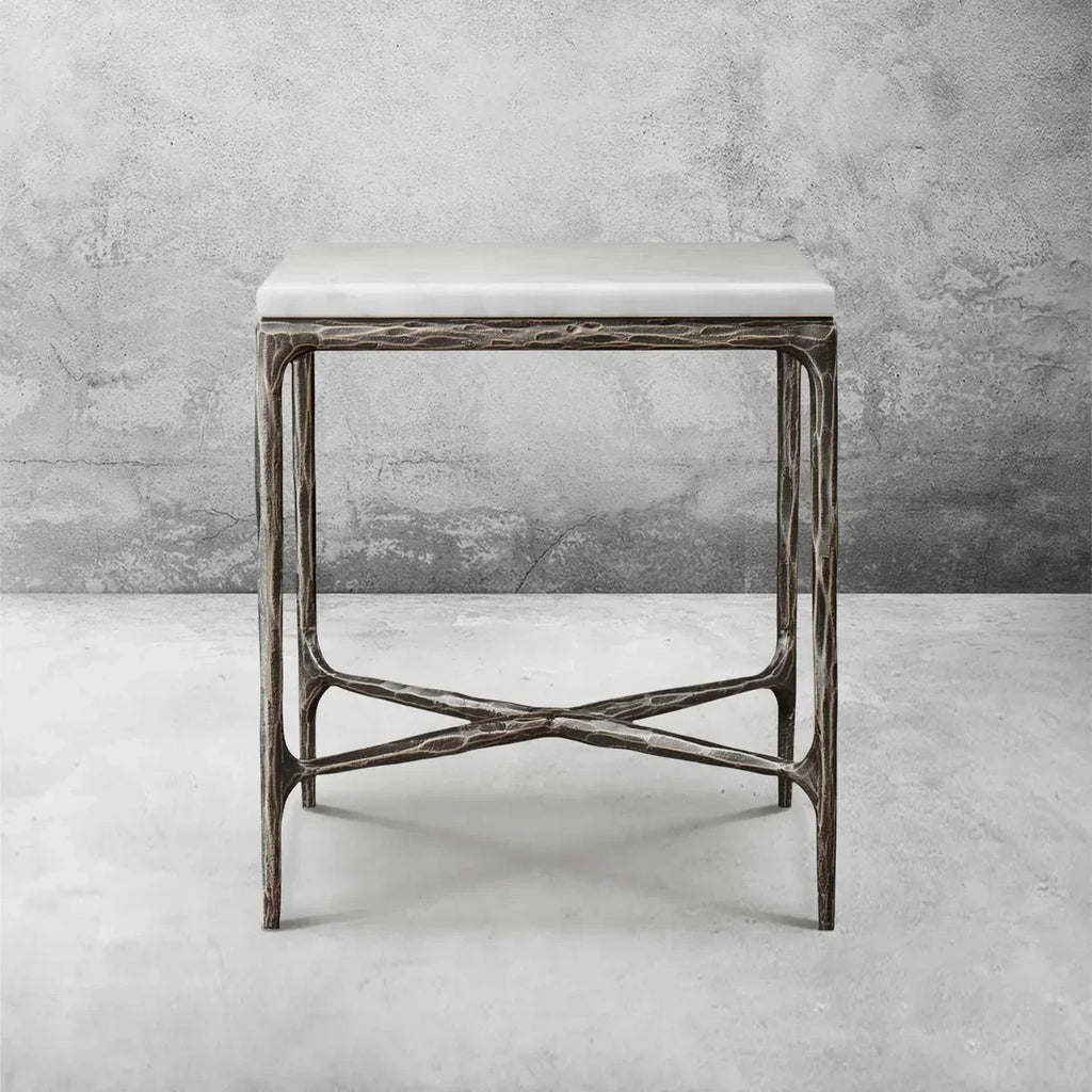 Aurelia Marble Square Side Table 18" 22"