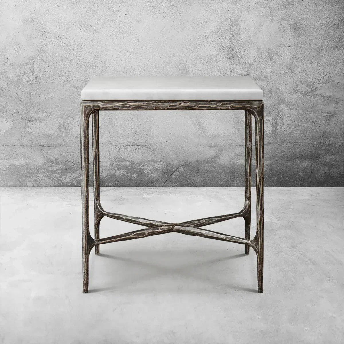 Aurelia Marble Square Side Table 18" 22"