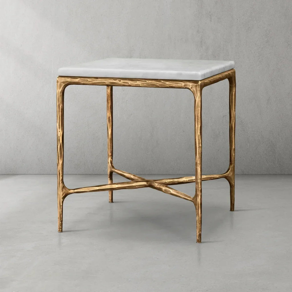Aurelia Marble Square Side Table 18" 22"