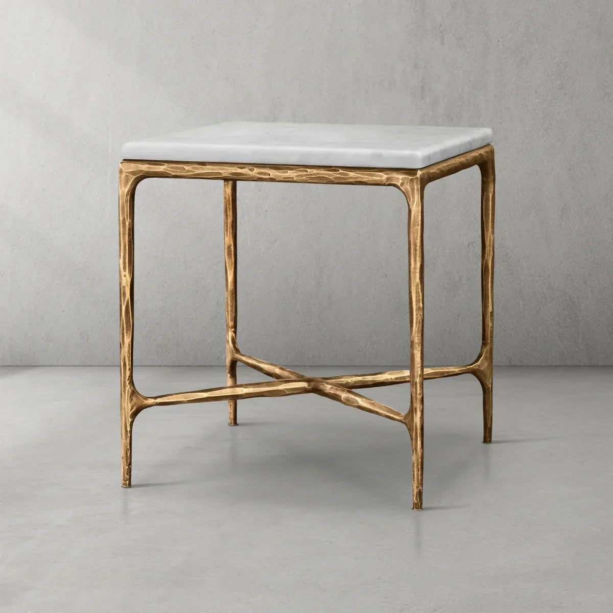 Aurelia Marble Square Side Table 18" 22"