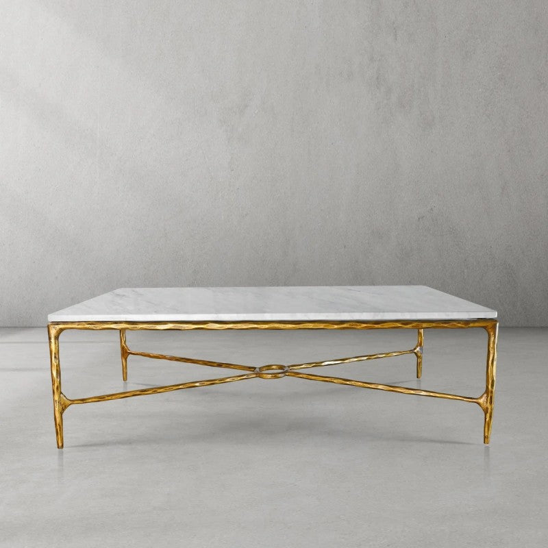 Aurelia Marble Top Rectangular Coffee Table