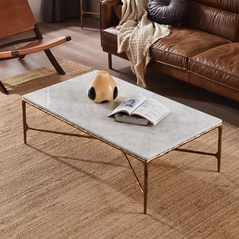 Aurelia Marble Top Rectangular Coffee Table