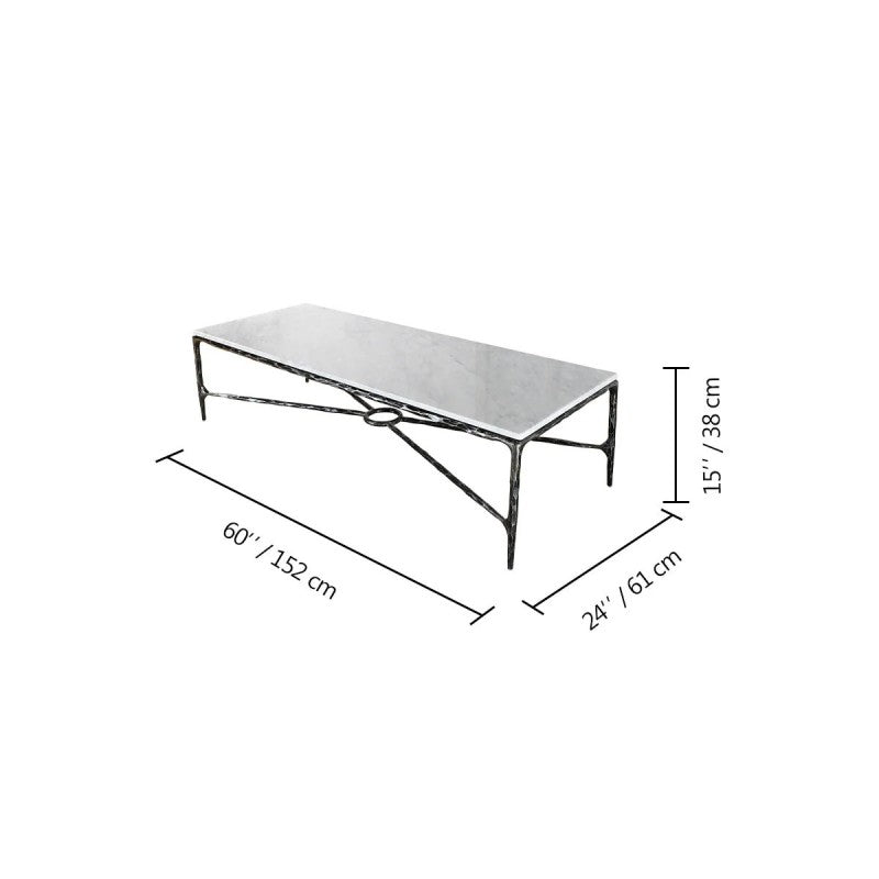 Aurelia Marble Top Rectangular Coffee Table