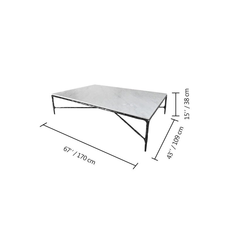 Aurelia Marble Top Rectangular Coffee Table
