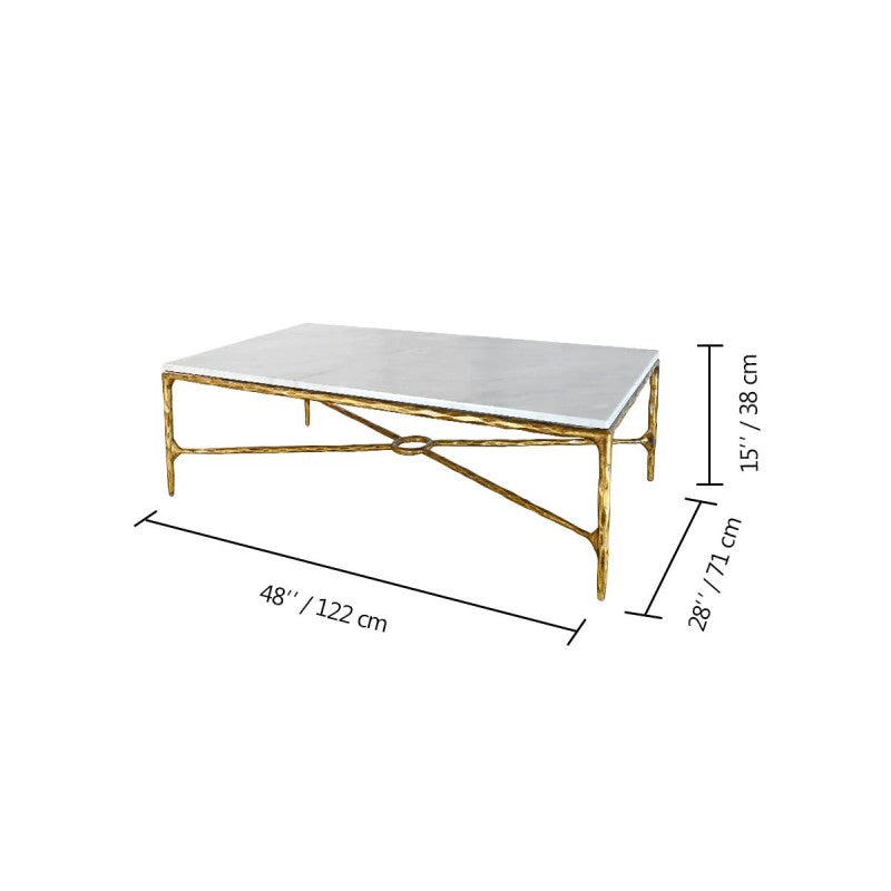 Aurelia Marble Top Rectangular Coffee Table