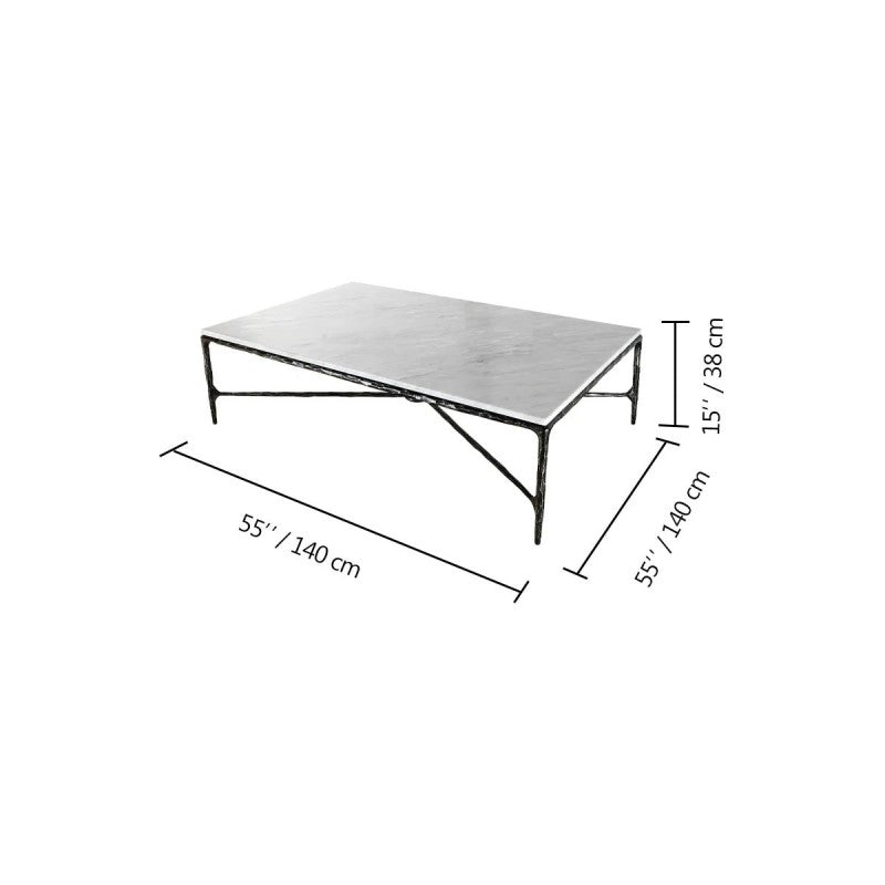 Aurelia Marble Top Rectangular Coffee Table