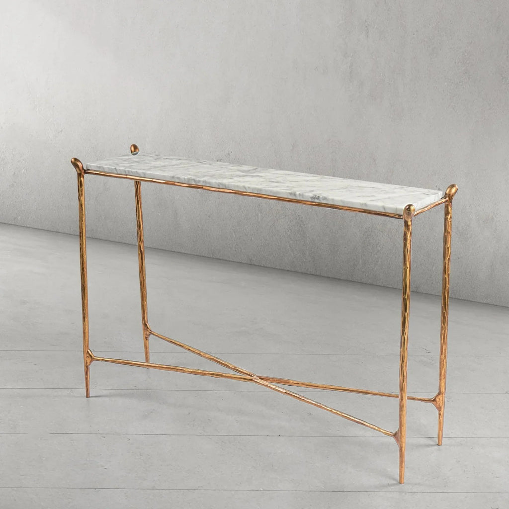Aurelia Rectangle Horn Marble Console Table