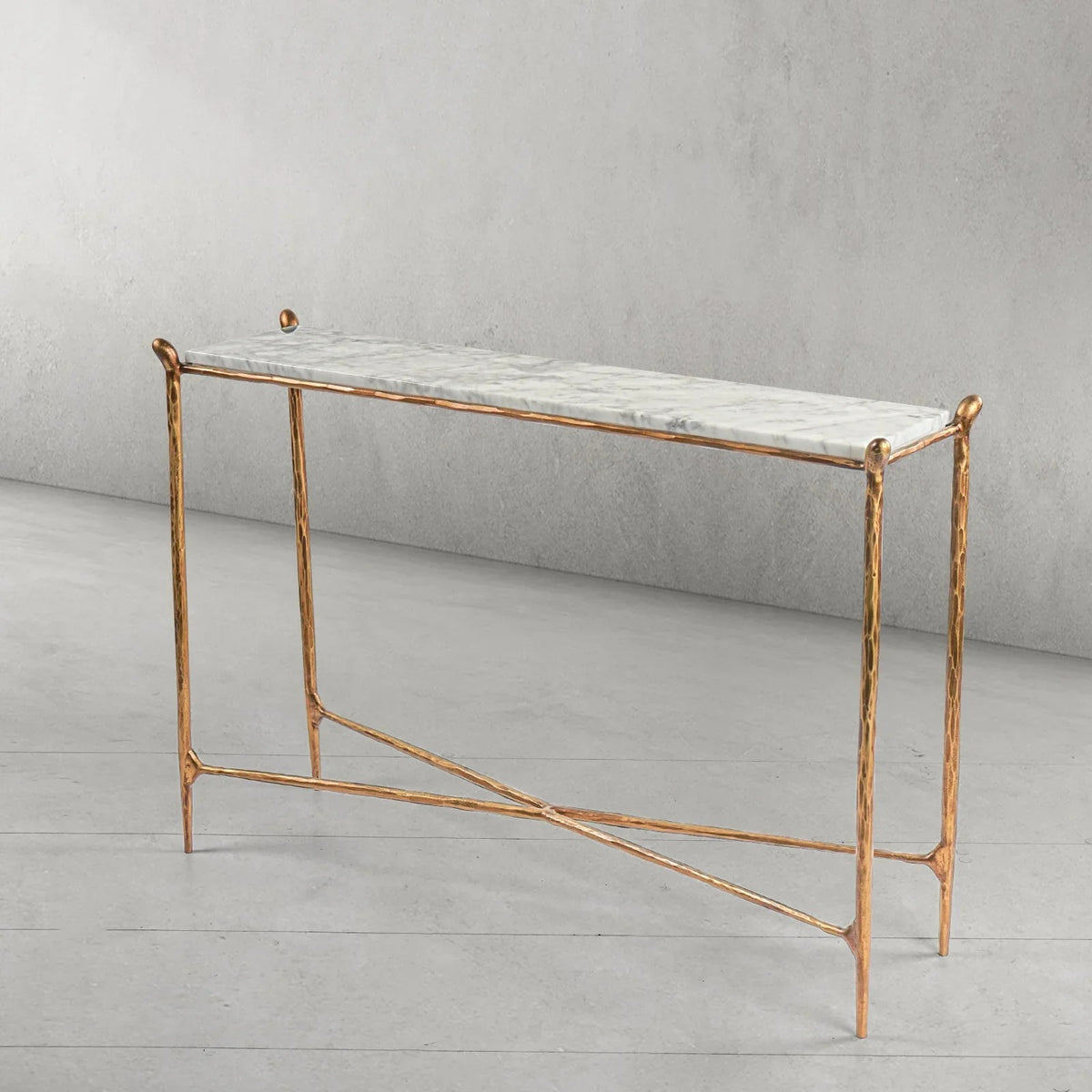 Aurelia Rectangle Horn Marble Console Table