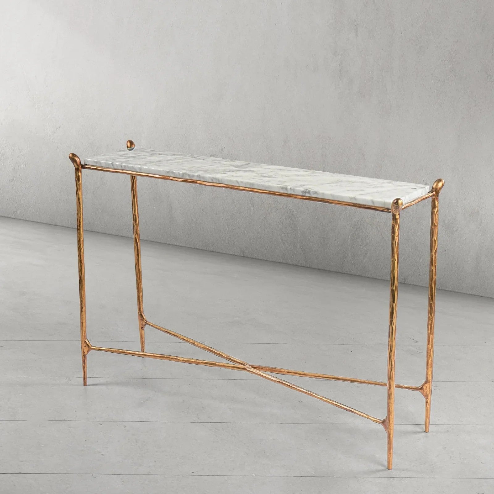 Aurelia Rectangle Horn Marble Console Table