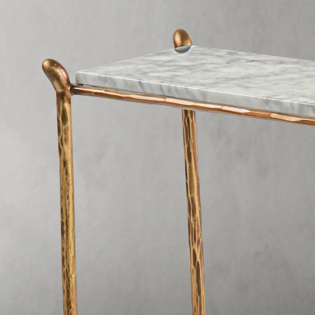 Aurelia Rectangle Horn Marble Console Table