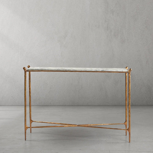 Aurelia Rectangle Horn Marble Console Table