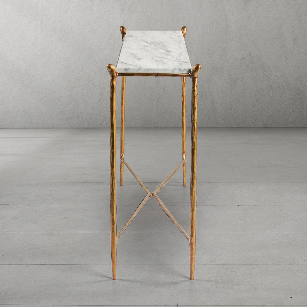 Aurelia Rectangle Horn Marble Console Table