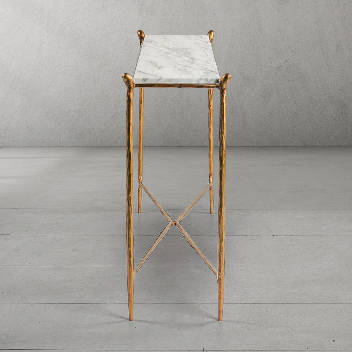 Aurelia Rectangle Horn Marble Console Table