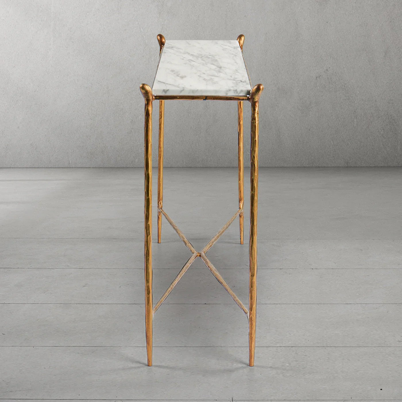 Aurelia Rectangle Horn Marble Console Table
