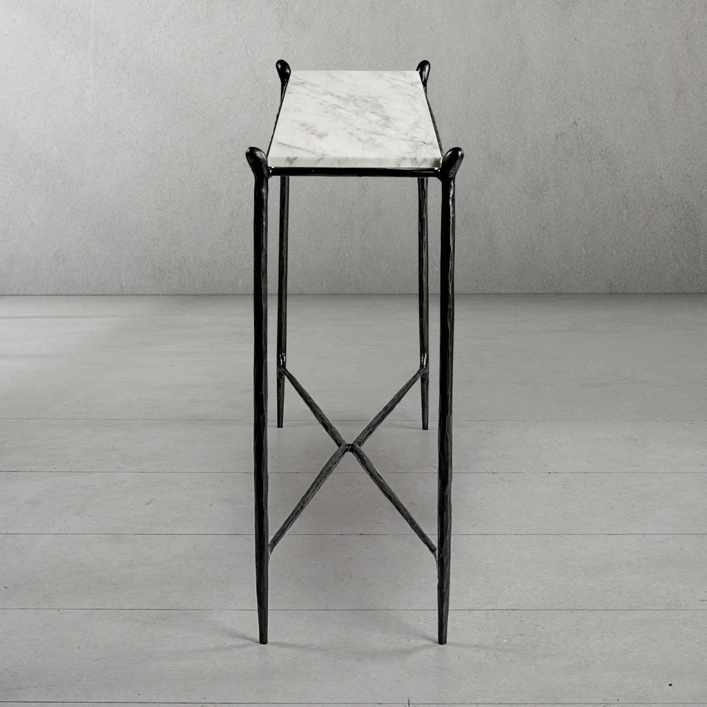 Aurelia Rectangle Horn Marble Console Table