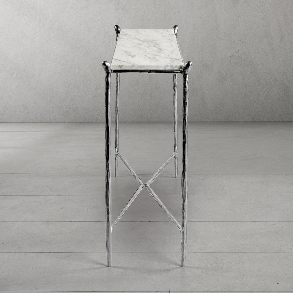 Aurelia Rectangle Horn Marble Console Table