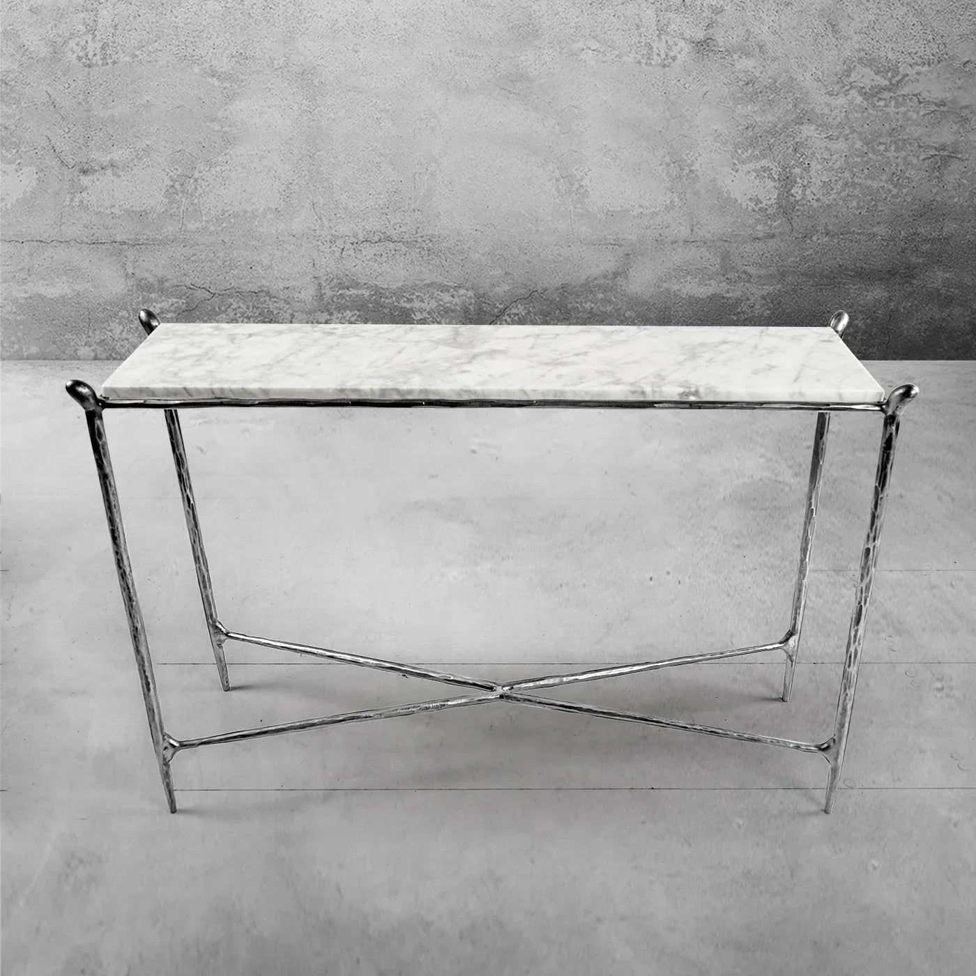 Aurelia Rectangle Horn Marble Console Table