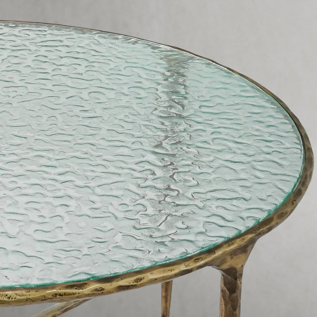 Aurelia Ribbed Glass Round Coffee Table