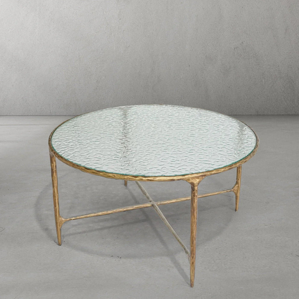 Aurelia Ribbed Glass Round Coffee Table
