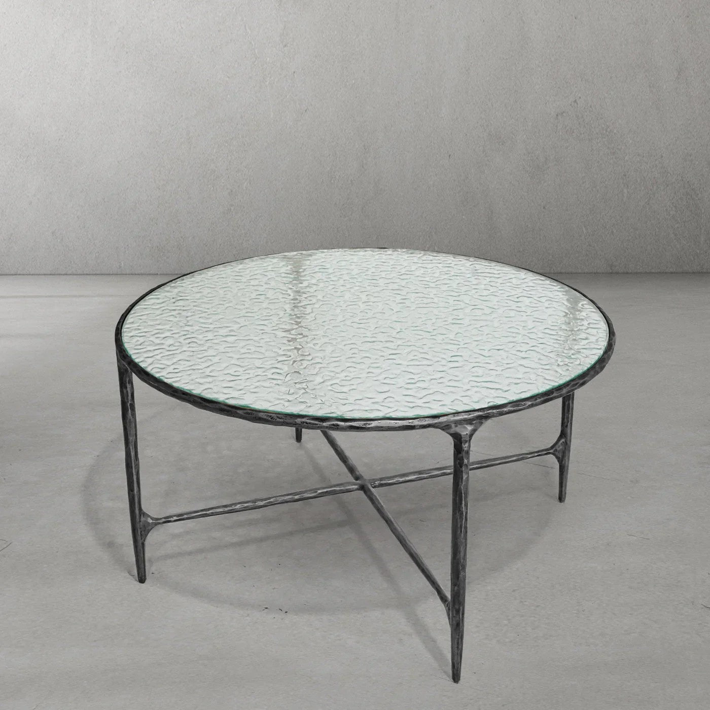 Aurelia Ribbed Glass Round Coffee Table