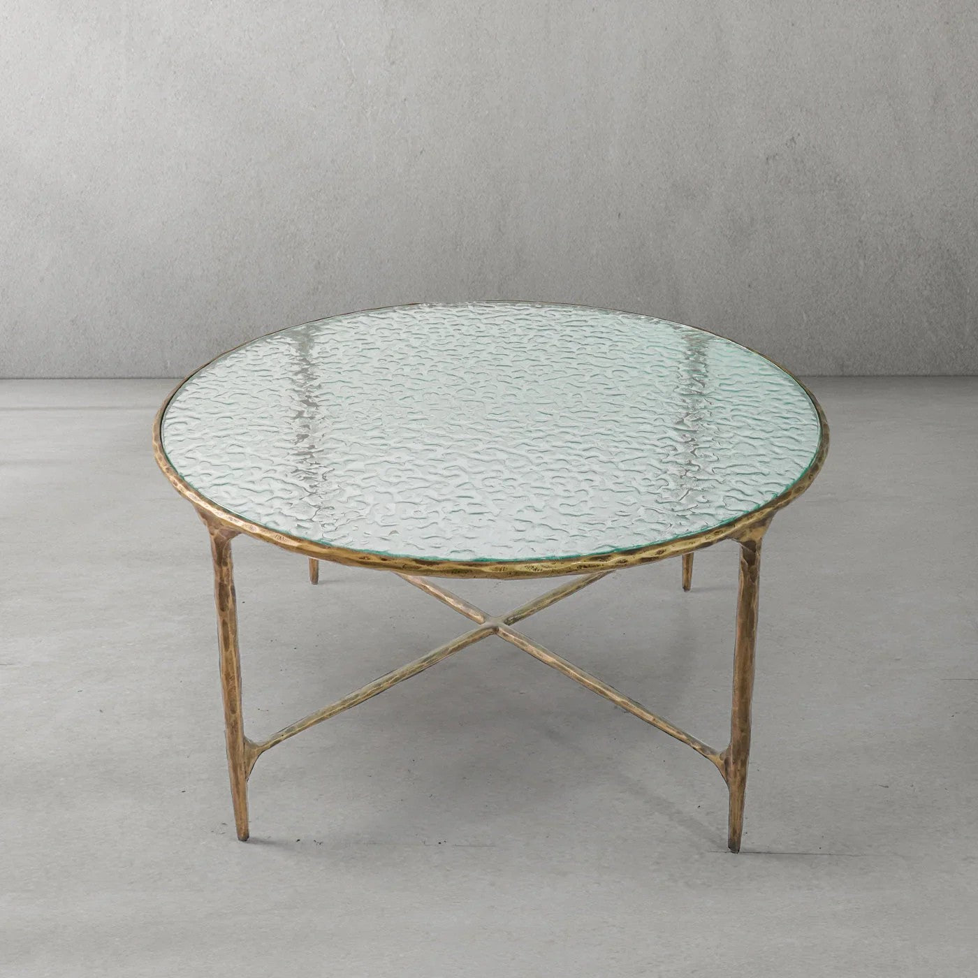 Aurelia Ribbed Glass Round Coffee Table