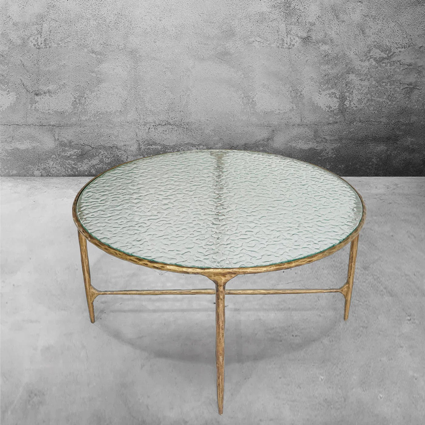 Aurelia Ribbed Glass Round Coffee Table