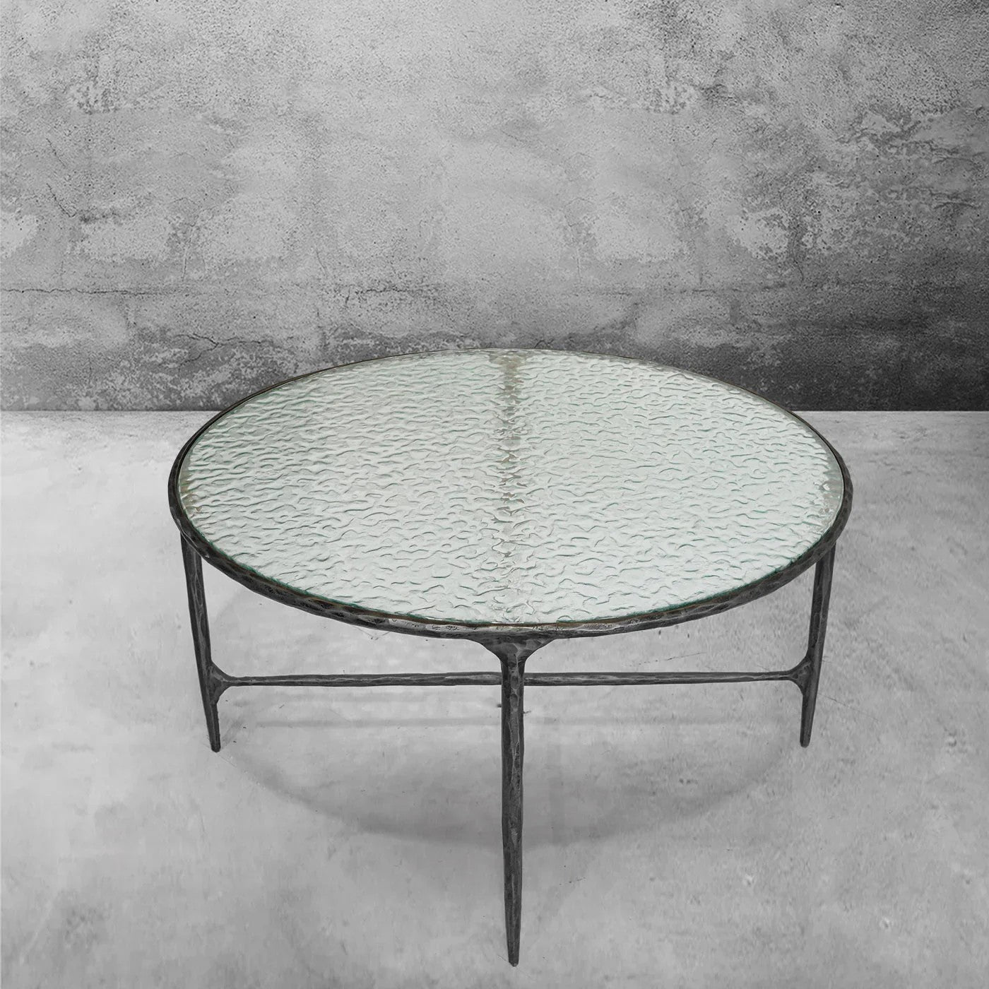 Aurelia Ribbed Glass Round Coffee Table