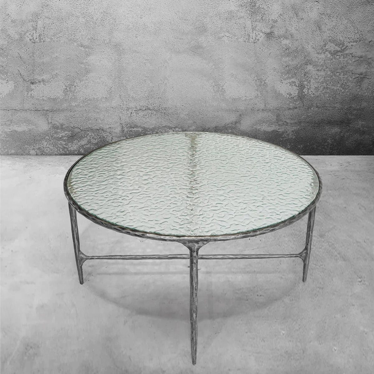 Aurelia Ribbed Glass Round Coffee Table
