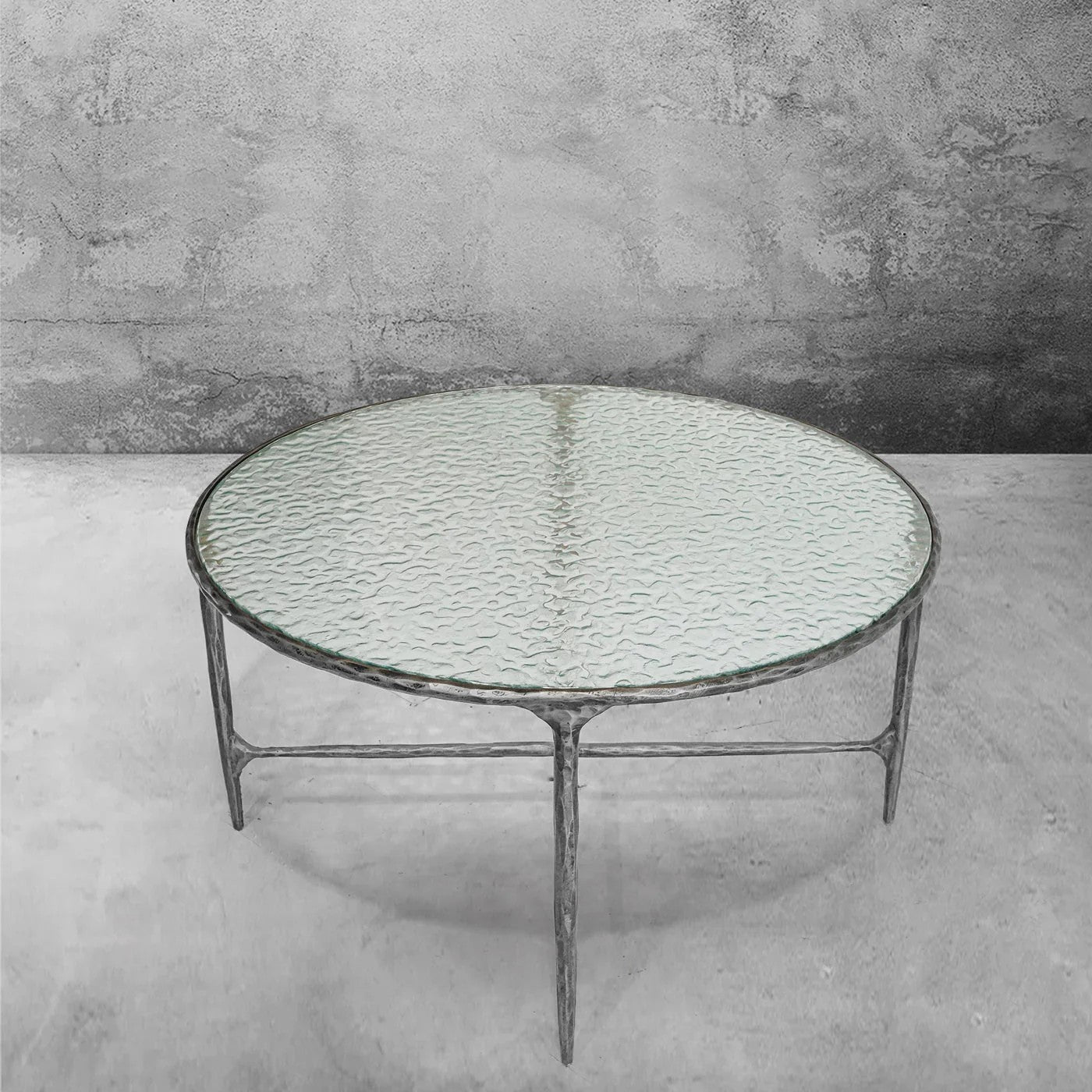 Aurelia Ribbed Glass Round Coffee Table