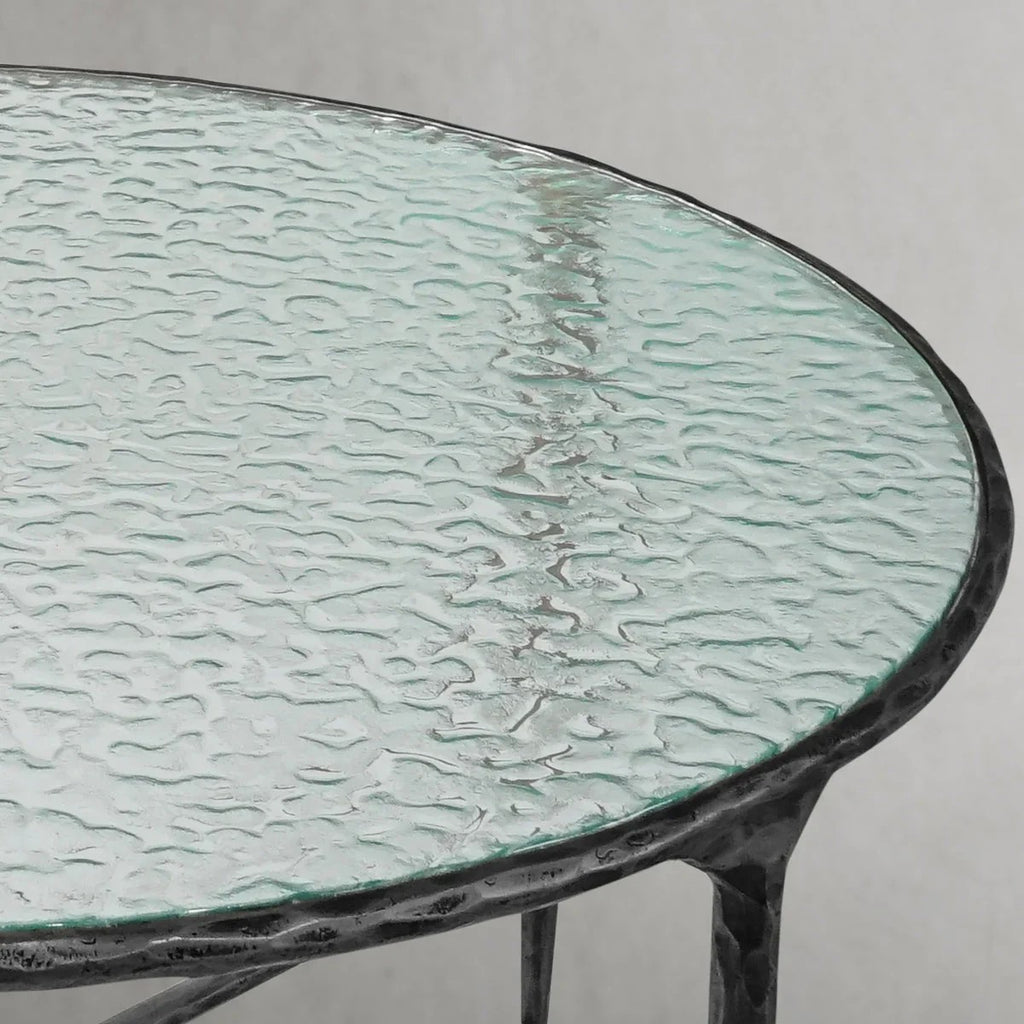 Aurelia Ribbed Glass Round Coffee Table