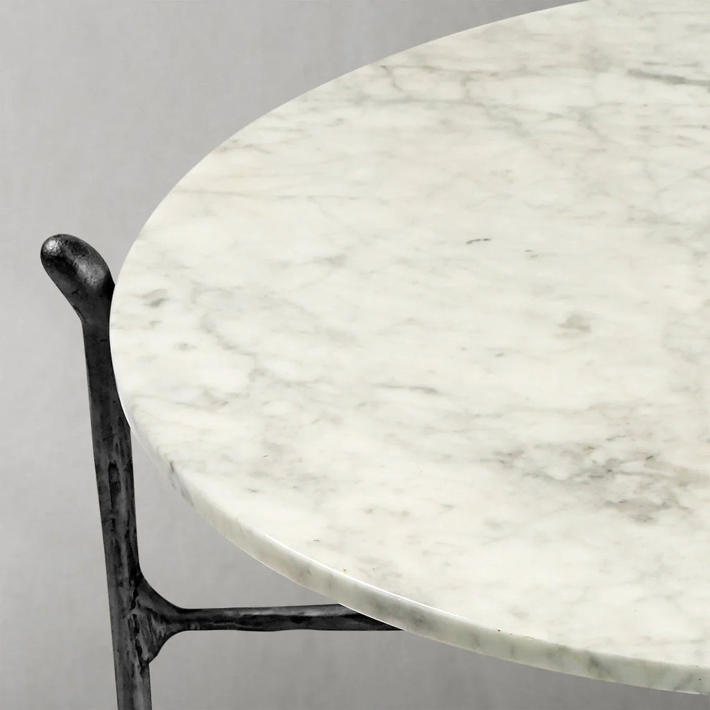 Aurelia Round Horn Marble Coffee Table & Side Table