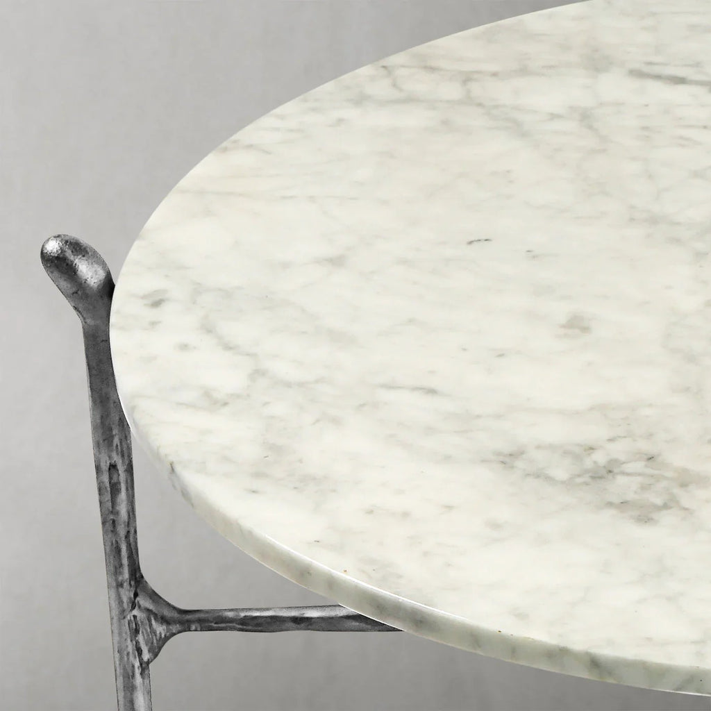 Aurelia Round Horn Marble Coffee Table & Side Table