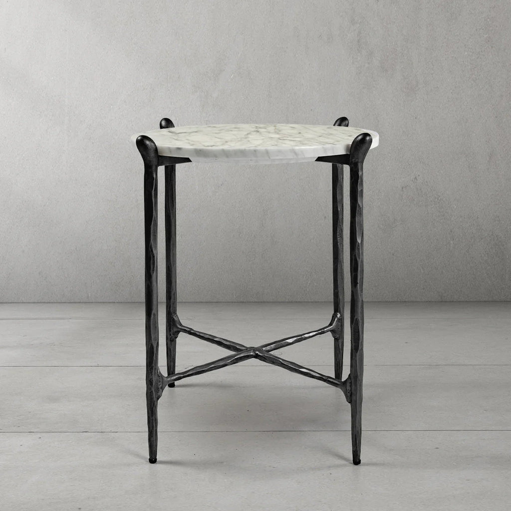Aurelia Round Horn Marble Coffee Table & Side Table