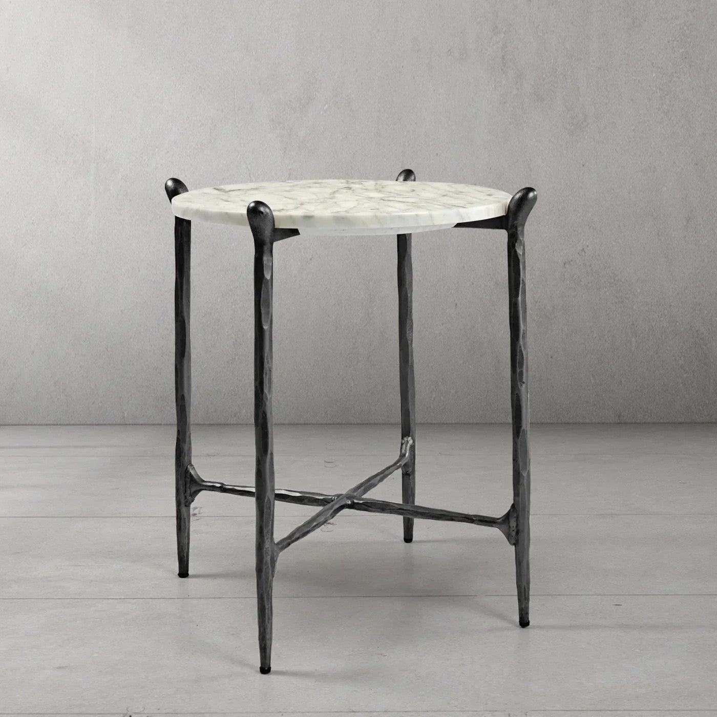 Aurelia Round Horn Marble Coffee Table & Side Table
