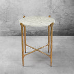 Aurelia Round Horn Marble Coffee Table & Side Table
