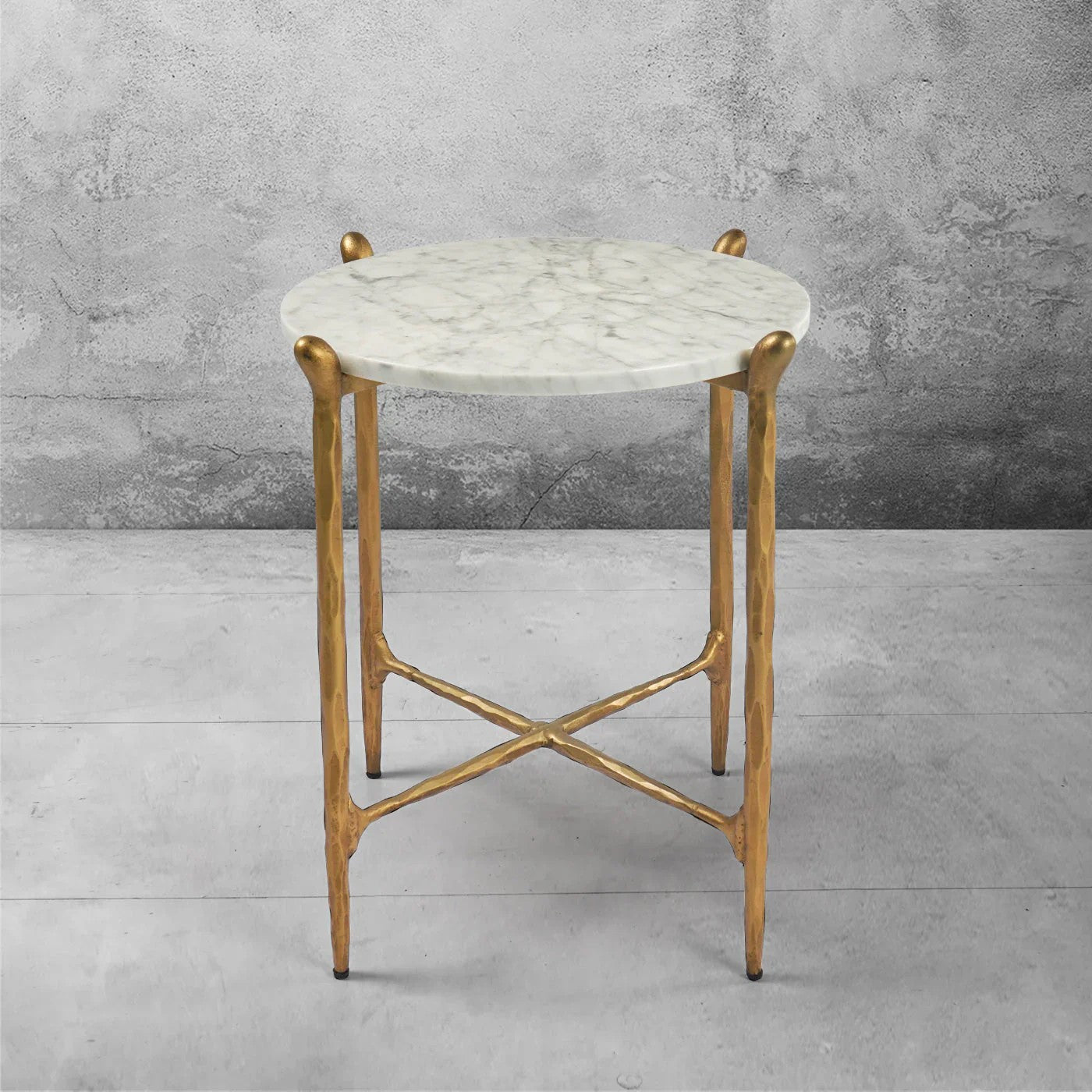 Aurelia Round Horn Marble Coffee Table & Side Table