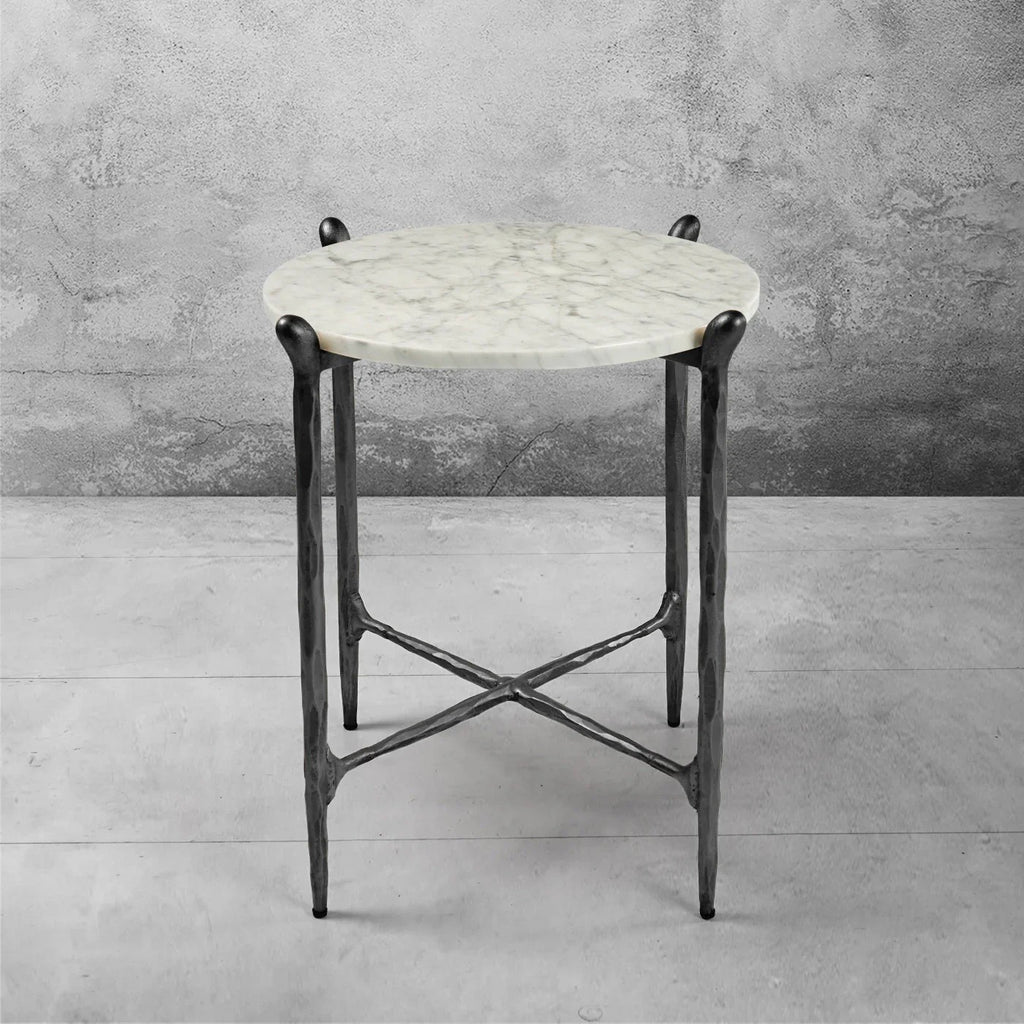 Aurelia Round Horn Marble Coffee Table & Side Table