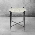 Aurelia Round Horn Marble Coffee Table & Side Table