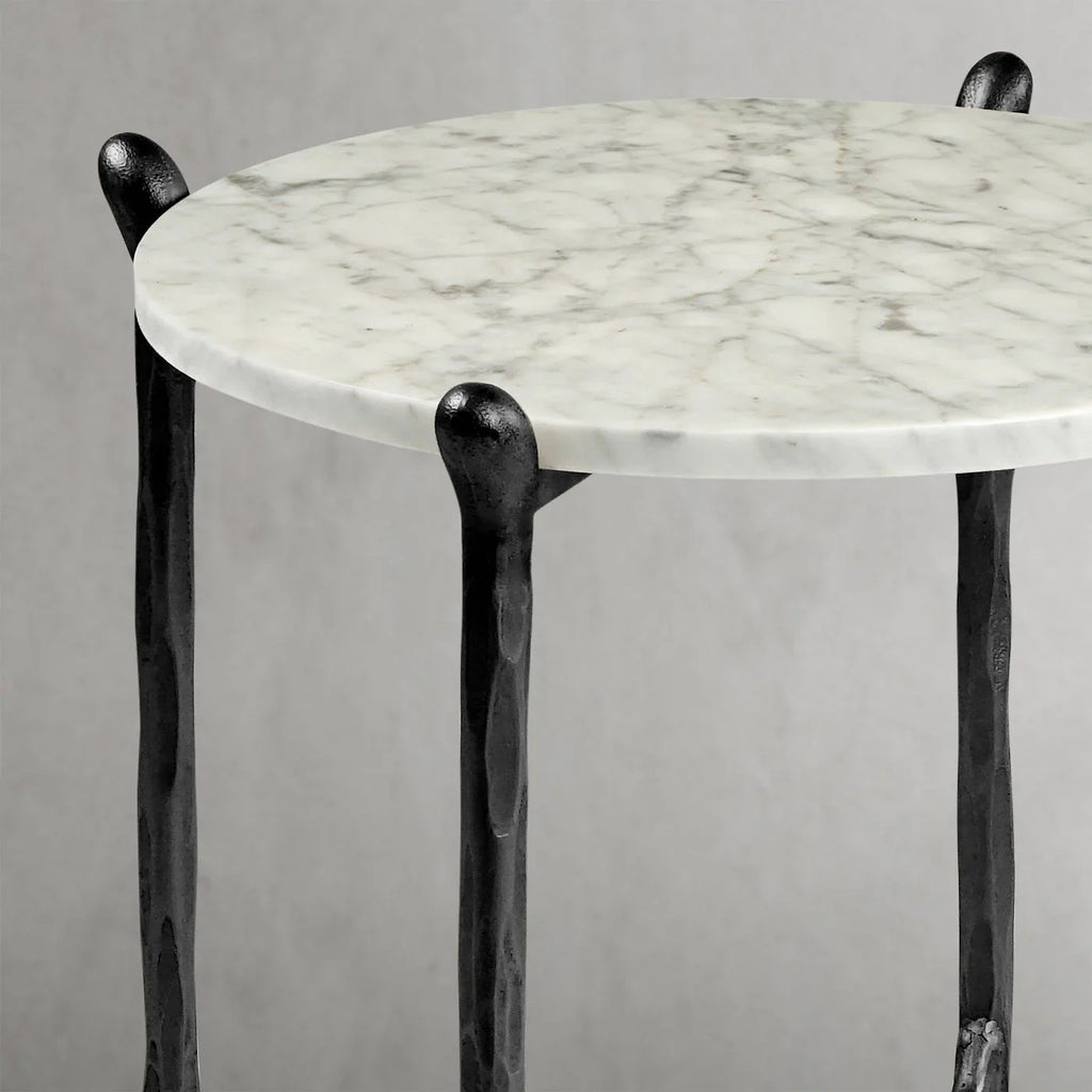 Aurelia Round Horn Marble Coffee Table & Side Table