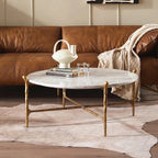 Aurelia Round Horn Marble Coffee Table & Side Table